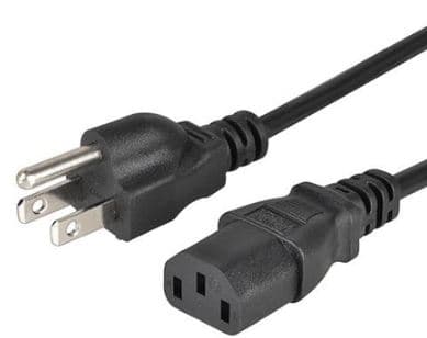 5FT Black 3 Prong US Plug AC Power Adapter Cable Cord for PC Laptop Desktop / Printers / Monitors, 3*0.75mm cable