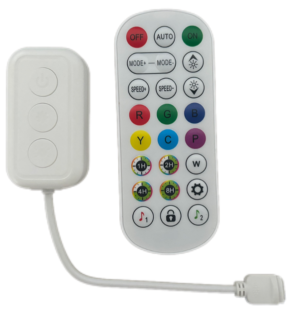 2.4G RGBIC LED Controller with 24-Key Remote, Up to 30 m Range