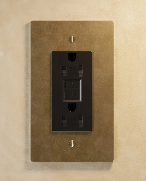 Residence Supply Vintage Brass Single Outlet, GFCI,120 VAC, 15A Load, UL Listed