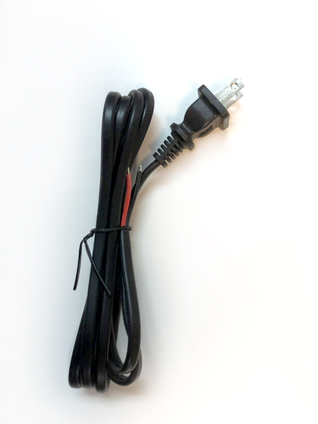 AC Power Cable, 2×0.75mm² 18AWG, 250V/6A, 150cm, Black PVC Jacket