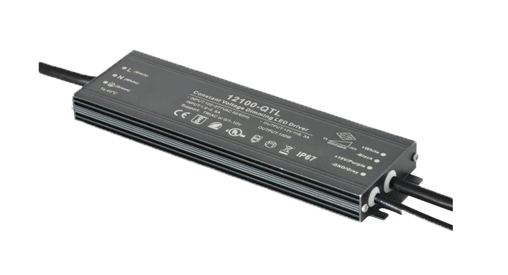 24VDC 100W Dimmable LED Power Supply, IP67, 5-in-1 Dimming, UL Listed